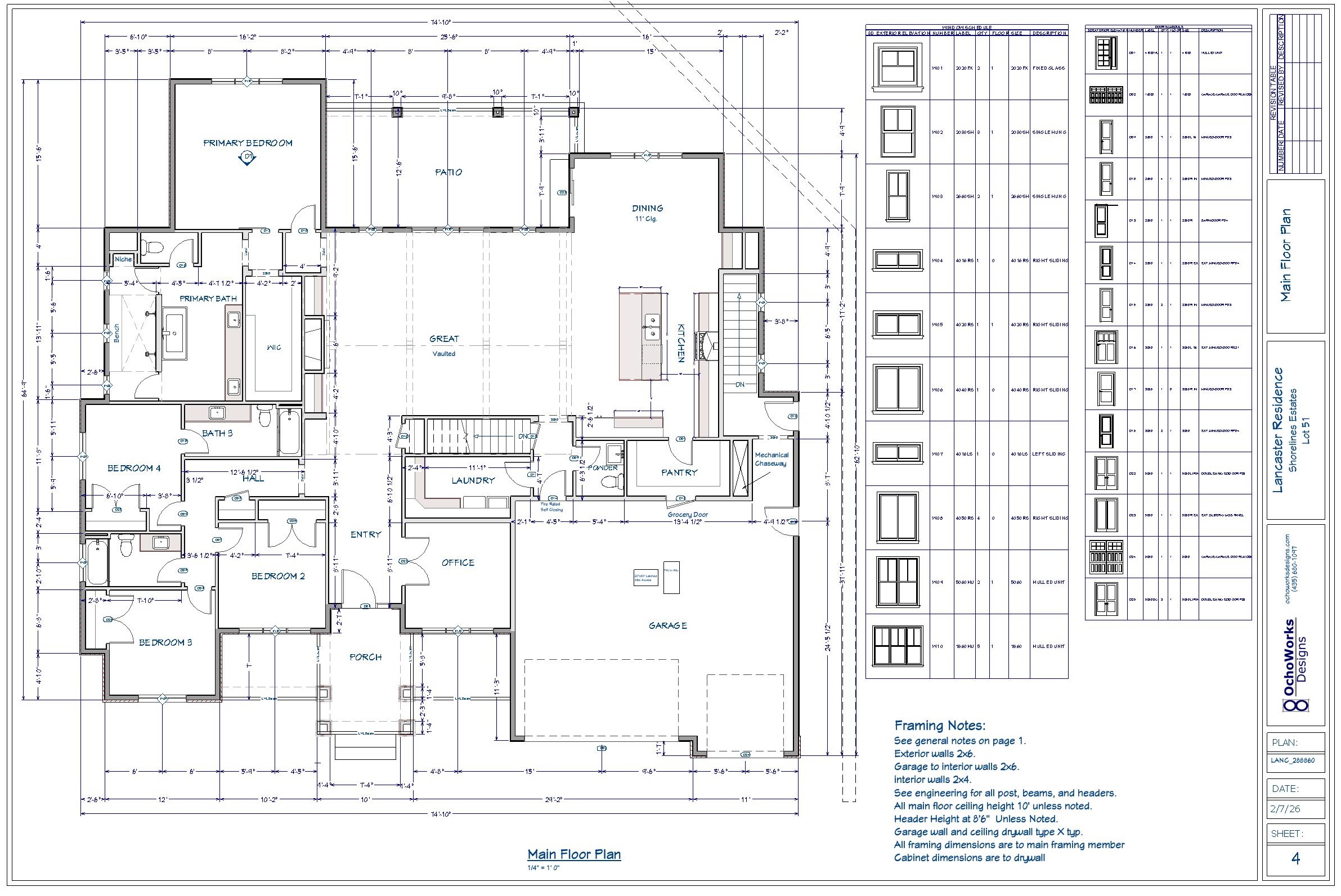 Professional construction blueprints and architectural plans